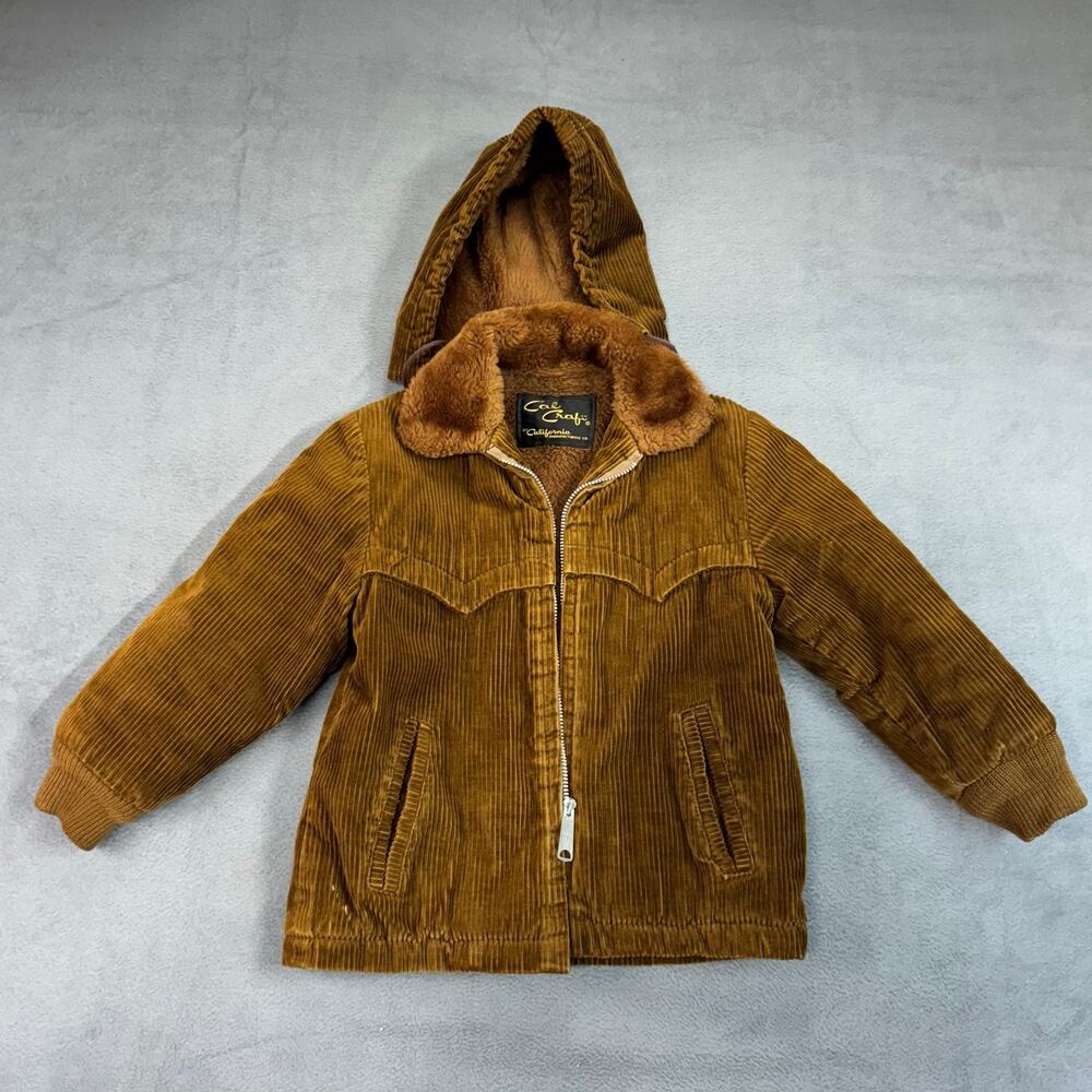 Vintage Cal Craft California Manufacturing Co Sherpa Lined Hood Jacket 70s‎ 80s
